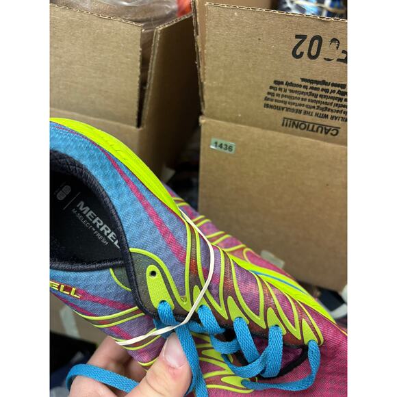 Merrell All Out Flash Sneakers Shoes Womens Size 10 Wine Lime Running Training - Picture 10 of 10